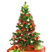 4'lü Simli Yılbaşı Çam Ağacı Süsleri - 8 mt - 7