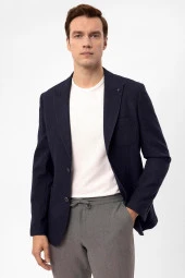 Slim Kalıp Armürlü Ceket - 4