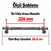 Mobilya Mutfak Dolabı Çekmece Dolap Kapak Kulpu Kulbu Siyah 224 mm Metal Kulp - 3