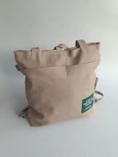 Living Travelling Share Baskılı Kadın Tote Çanta Bej - 2