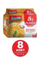 İndomie Hazır Noodle Körili 75gr X 5 Li Avantaj Paket X 8 Adet - 1
