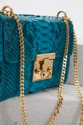 Duygushoesbag Hakiki Yılan Derisi Çanta - 5