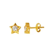 Yıldız Tasarım Tek Taş 22 Ayar Altın Küpe thumbnail 1