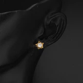 Yıldız Tasarım Tek Taş 22 Ayar Altın Küpe thumbnail 2