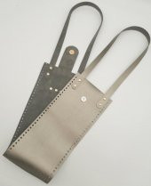 Angel Çanta Aksesuar Suni Deri Kova Model Parlak Gri Renk Çanta Deri Seti Light Gold Metal thumbnail 2