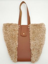 Angel Çanta Aksesuar Suni Deri Kova Model Parlak Gri Renk Çanta Deri Seti Light Gold Metal thumbnail 5