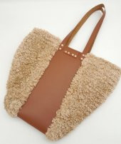 Angel Çanta Aksesuar Suni Deri Kova Model Parlak Gri Renk Çanta Deri Seti Light Gold Metal thumbnail 6