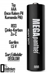8li AAA R03 İnce Kalem Pil Kumanda Pili Zn-C 1.5V - 2