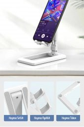 Telefon Standı Katlanabilir Ayarlı Yer Kaplamaz Masaüstü Telefon Tutucu - 4