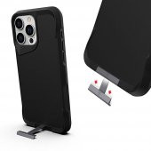 KNY Apple İphone 15 Pro Kılıf Magsafeli Standlı Ultra Korumalı T-Max Şeffaf Kapak Siyah - 3