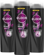 Elidor Superblend Saç Bakım Şampuanı Esmer Parlaklık E Vitamini Chia Tohumu Yağı Melanin 400 ml X3 - 1