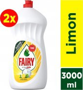 Fairy 3000   ml Ultra Hızlı 3lü Etki Sıvı Bulaşık Deterjanı limon ve Misket limonu Kokulu 1500 ml - 1