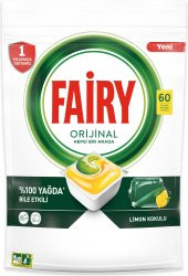 Fairy Hepsi Bir Arada 60 Yıkama Bulaşık Makinesi Deterjanı Tableti / Kapsülü  Limon Kokulu - 2