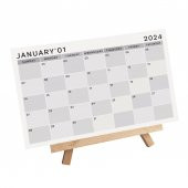 Amerikan Standardı 2025 Masa Takvimi(Pazar Günü Başlangıç),Ahşap Şövale Takvim, Grinin Tonları 2025 Masa Takvimi, Aylık - 5
