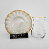 Glore Latte Altın Yaldızlı Çay Bardağı Seti - 5