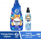 Yumoş Jet Fresh Giysi Spreyi Lilyum 200 Ml+Yumoş Konsantre Çamaşır Yumuşatıcısı Lilyum 1440 ml thumbnail 1