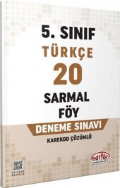 5. Sınıf Türkçe 20 Sarmal Föy Deneme Sınavı Editör Yayınları - 1