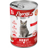 Energy Pet Food Energy Sığır Etli Yetişkin Islak Kedi Konserve Maması 415 Gram 80 Adet - 1