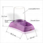 Kediler İçin Büyük 3 Litre Hazneli Otomatik Dolduran Dolumlu Kedi Su Kabı Tabağı Kutusu Tası Kasesi - 3