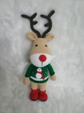 Yılbaşı Geyiği Yumi Amigurumi Organik Oyuncak - 1
