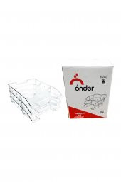 Önder Evrak Rafı Hareketli Kristal 3 LÜ Şeffaf Evrak Rafı - 2