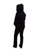 Siyah Kapüşonlu Unisex Sweat Hırka - 4