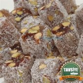 Antep Fıstıklı Hindistan Cevizli Çifte Kavrulmuş Lokum 1000 gr - 1