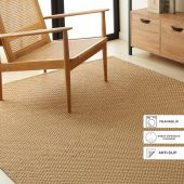 Ocean Home Textile Yıkanabilir Jüt Görünümlü Naturel Renk Hasır Desenli Halı Kilim 160 x 230 cm - 1