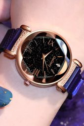 Kadın Kol Saati Lüks Moda Şık Trend Bayan Saat Mor Renk thumbnail 2