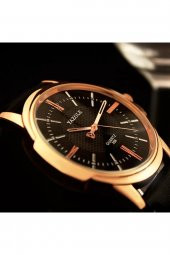 Erkek Kol Saati Siyah Deri Kordon Moda Şık Trend Yzl358s thumbnail 3