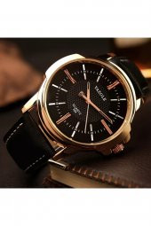 Erkek Kol Saati Siyah Deri Kordon Moda Şık Trend Yzl358s thumbnail 4