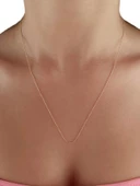 14 Ayar Altın İnce Top Top  Zincir Kolye thumbnail 2