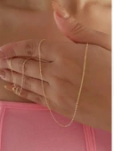 14 Ayar Altın İnce Top Top  Zincir Kolye thumbnail 1