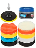 Germany Style Pasta Cila Yün Polisaj Süngeri Pedi Seti 115 Mm Oto Parlatma Parlatıcı Çizik Giderici - 1