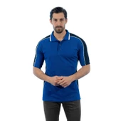Şensel, Polo Yaka Tişört, Saks-Siyah -136E2241- Tshirt, T-shirt - 1