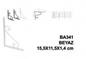 Beşel Ferforje Raf Altı Parlak Beyaz 15,5x11,5x1,4 cm No:1 (4 Adet) - 3