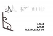 Beşel Ferforje Raf Altı Parlak Bakır 15,5x11,5x1,4 cm No:1 (2 Adet) - 3