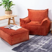 Homedius Notre Kadife Koltuk Puf Set  Tek Kiremit - 2
