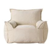 Homedius Notre Kadife Koltuk Puf Set Bej Tek - 2