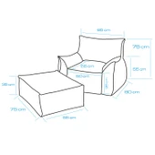 Homedius Notre Kadife Koltuk Puf Set  Tek Kiremit thumbnail 10