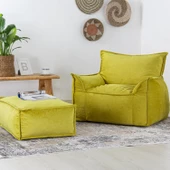 Homedius Notre Kadife Koltuk Puf Set  Tek Limon Küfü - 1