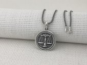 Adalet Terazisi Simgeli 925 Ayar Gümüş Kolye thumbnail 3