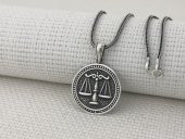 Adalet Terazisi Simgeli 925 Ayar Gümüş Kolye thumbnail 4