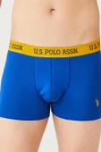 U.S. Polo Assn. Erkek Ekonomik 3'lü Kutulu Pamuklu Desenli Düz Rahat Boxer thumbnail 4
