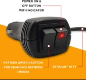 7 fonksiyonlu tepe lambası çakarlı mıknatıslı dikey model 12-30v kırmızı / LAIK537-2 thumbnail 4