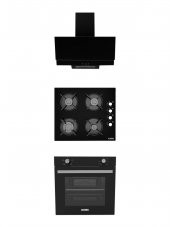 ALVEUS 605 SİYAH SOĞUTMA FANLI 3LÜ ANKASTRE SET (F17-GLS640-MFA605) - 1