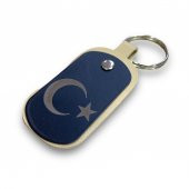 Sasta Deri Anahtarlık Metal Baskılı – Ayyıldız - 1