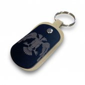 Sasta Deri Anahtarlık Metal Baskılı – Çift Başlı Kartal - 1