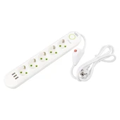 Vea VA-21562 Akım Korumalı Priz 5 Li 1.5 Metre Uzatma Kablosu Usb Li Isıya Dayanıklı 3-16 Amper Anahtarlı - 3