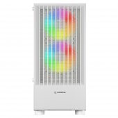 Rampage LYRA Mesh Temperli Camlı Beyaz 3* 12cm RGB Fan M-ATX Mini-T Gaming Oyuncu Kasası - 2